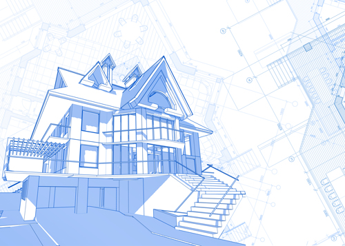 House-building-blueprint-design-vector-03