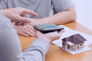 calculator and house